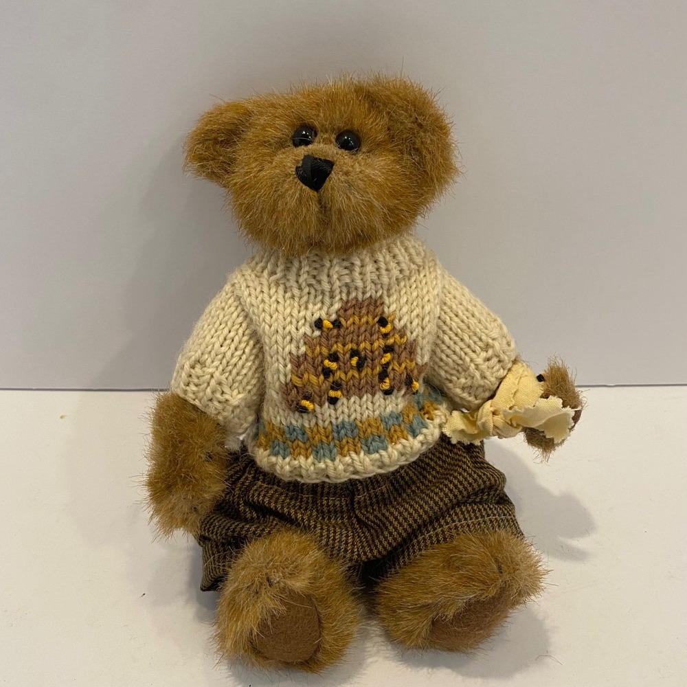 Boyds Bears Plush Teddy Bear Small Brown Archive Series Knit Bees Jointed